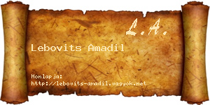 Lebovits Amadil névjegykártya